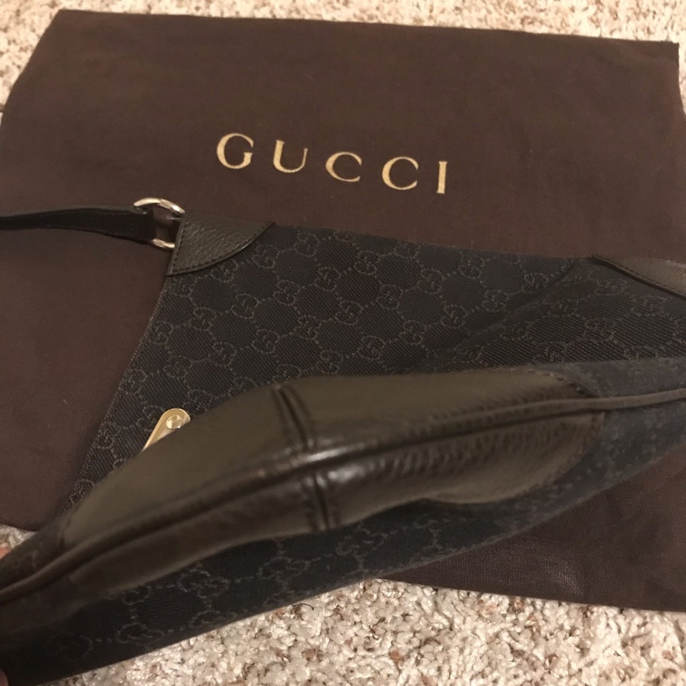 Gucci Shoulder bag, Excellent condition; brown canvas and leather; dust bag incl - Picture 7 of 16